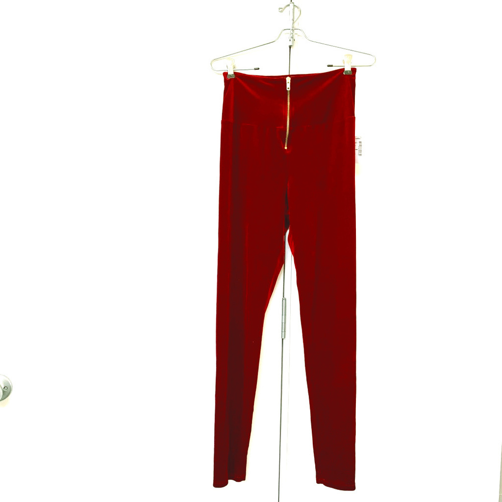 Maroon Velvet Leggings - NWT